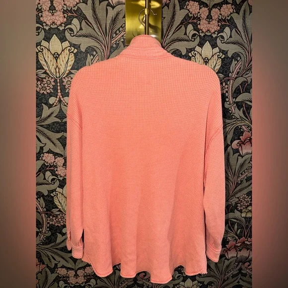 Aerie Coral Waffle Knit Thermal Shirt Jacket - Medium - Picture 2 of 3
